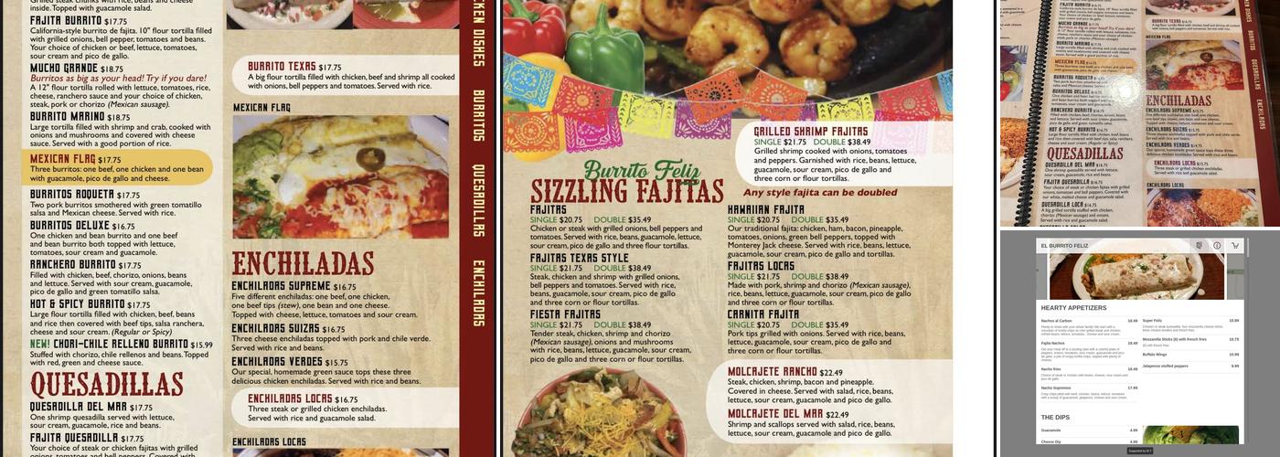 El Burrito Feliz Menu