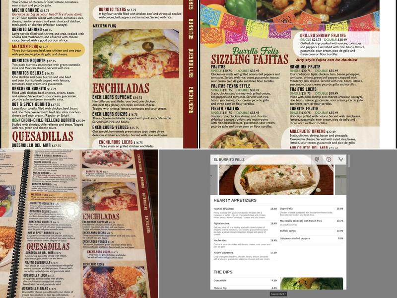 El Burrito Feliz Menu