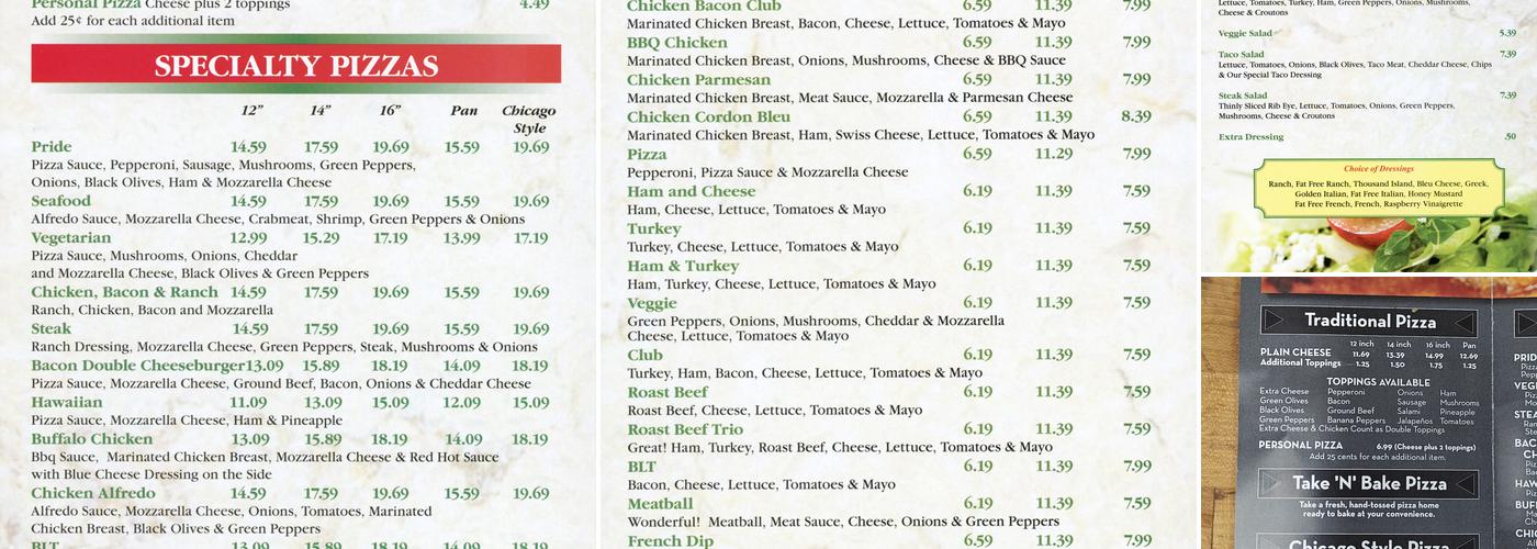 Mancino's Pizza & Grinders Menu