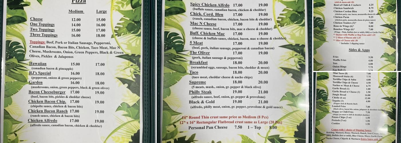 Jungle Lanes & Lounge Menu