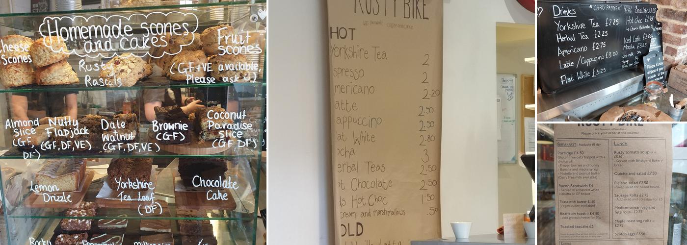 The Rusty Bike Cafe Menu