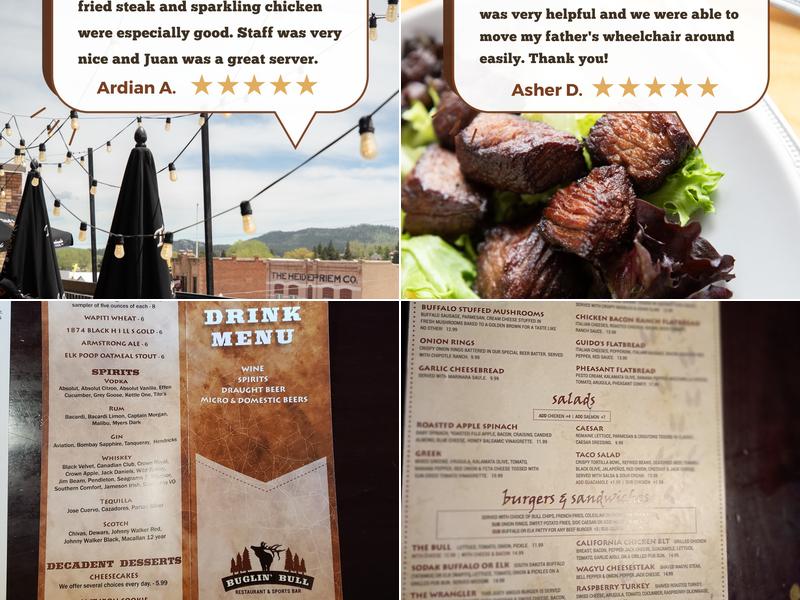 Buglin' Bull Restaurant and Sports Bar Menu