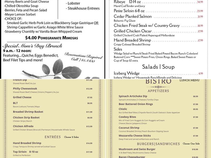 1891 Steak house and Bistro Menu