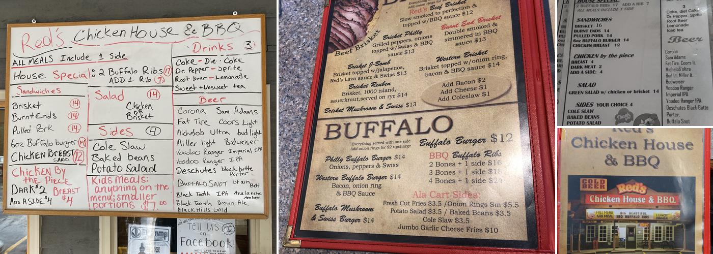 Red's Chicken House & BBQ Menu