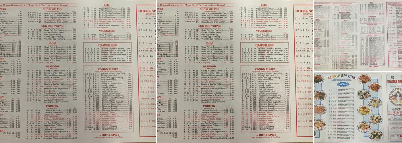 Double Dragon Menu