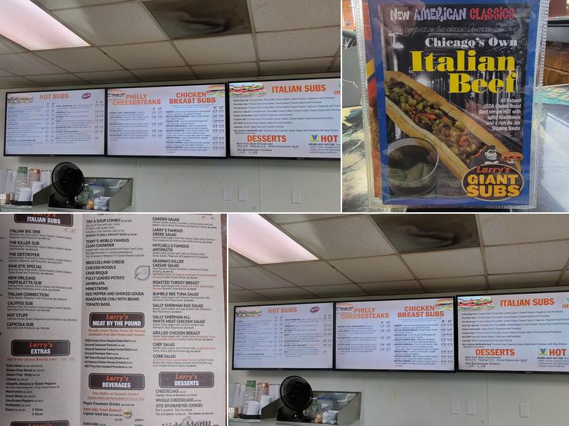Larry's Giant Subs Menu