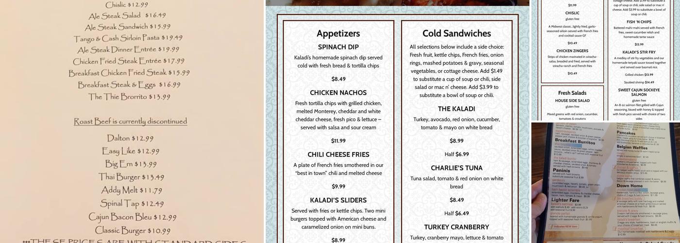 Kaladi's Bistro Menu