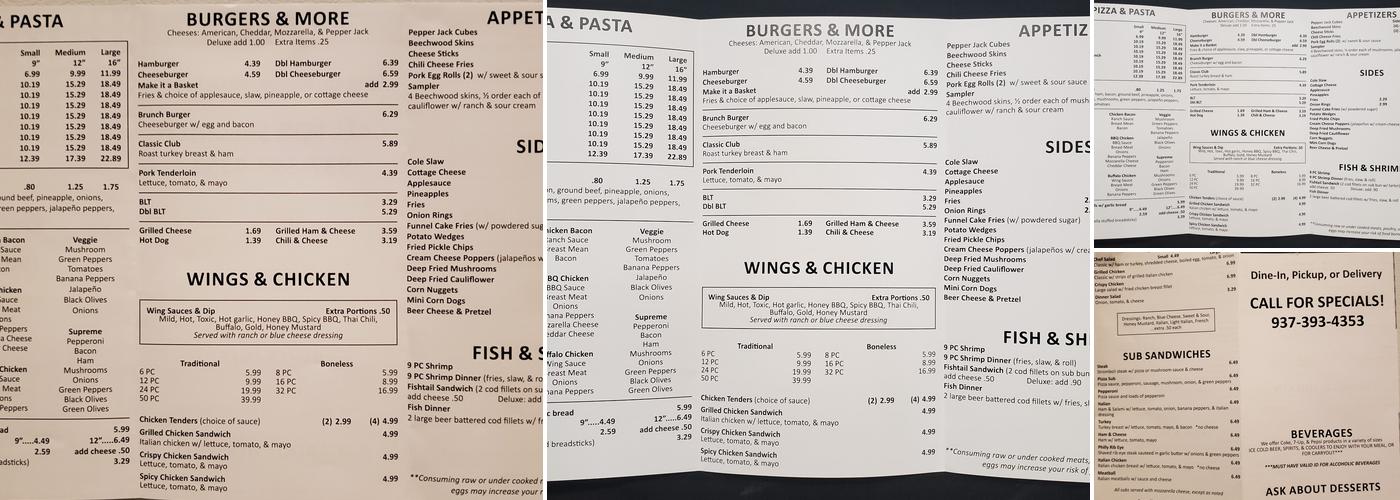Beechwood Pizza & Carryout Menu