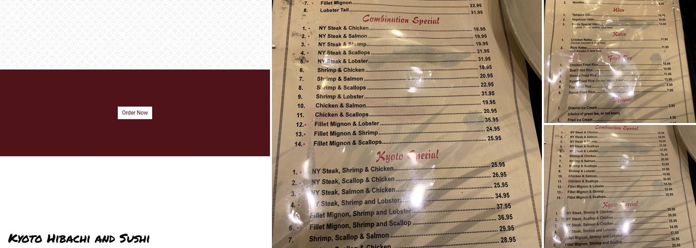 Kyoto Japanese Steak & Sushi Menu