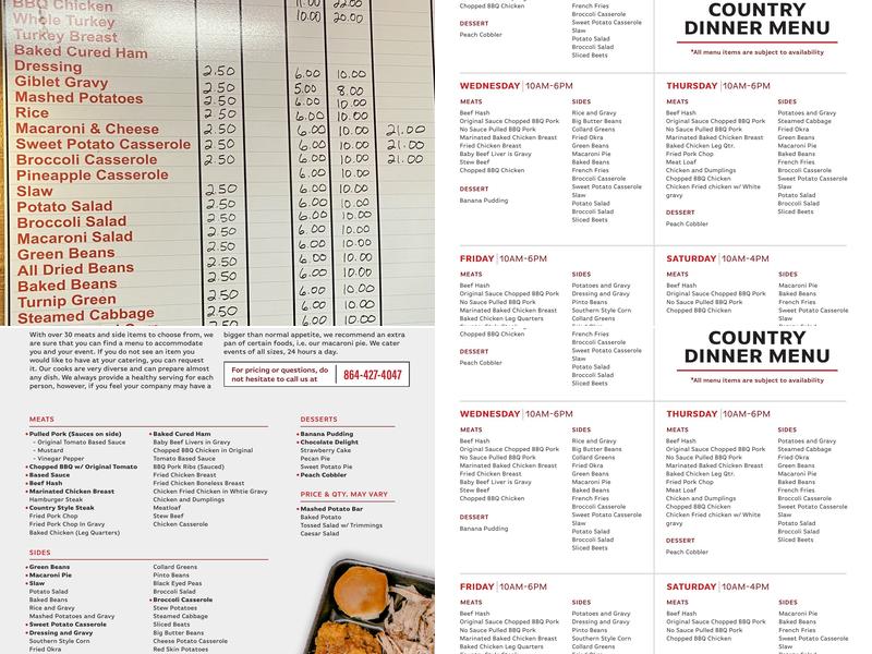 Midway BBQ Menu