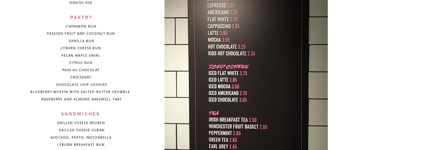 Hoxton Bakehouse Menu