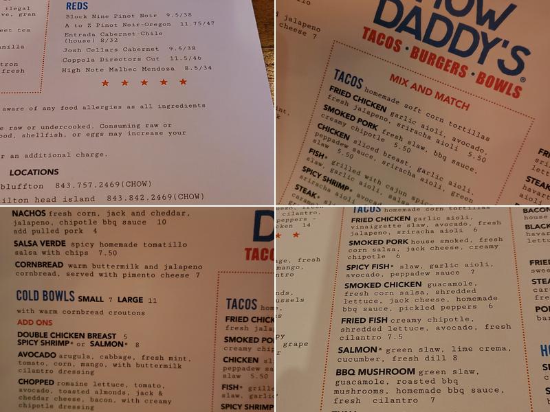 Chow Daddy's Menu