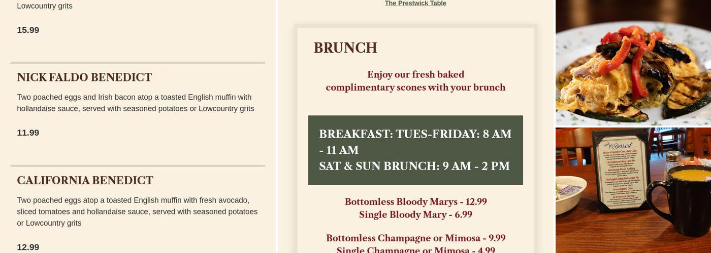 British Open Pub of Bluffton Menu
