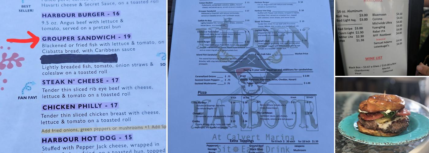 Hidden Harbour Menu