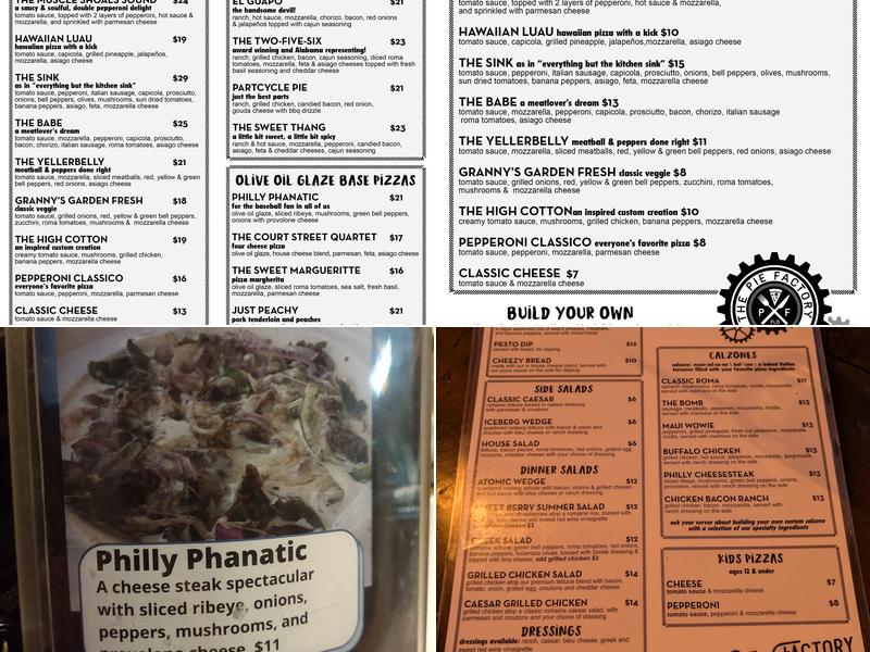 The Pie Factory of Florence Menu