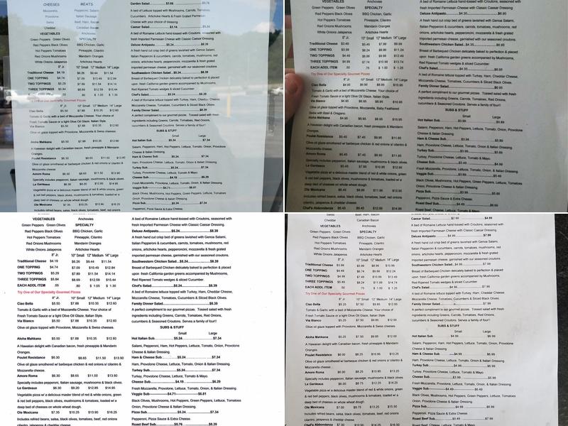 Pizza Chef Gourmet Pizza Menu