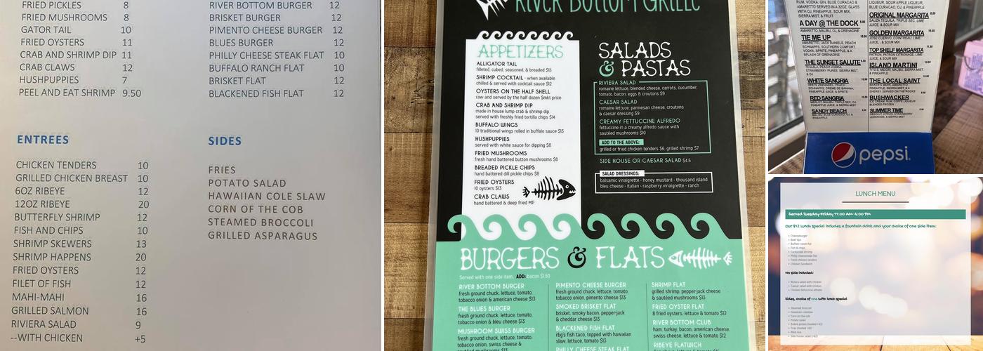 River Bottom Grille By Stanfield's Menu