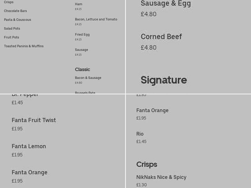 Granary Bakehouse & Cafe Menu