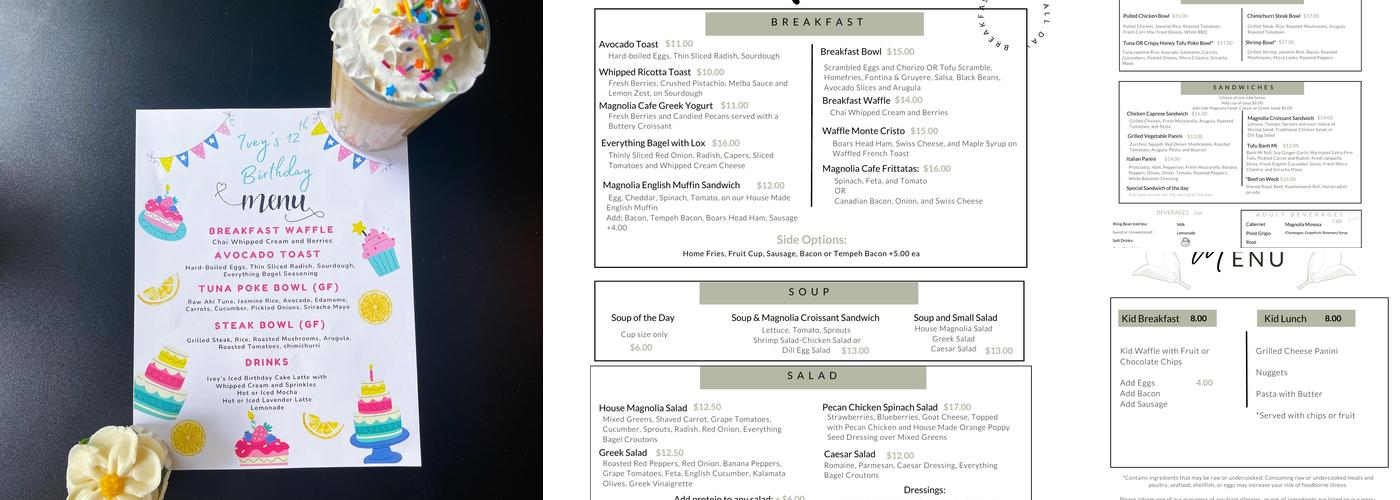 Magnolia Cafe Beaufort Menu