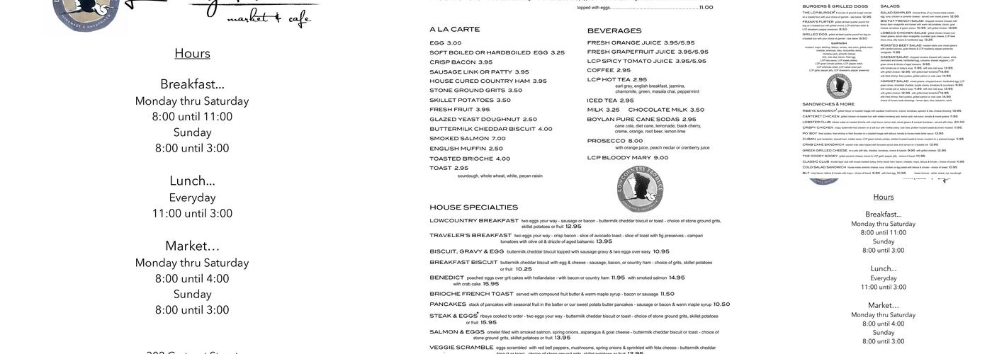 Lowcountry Produce Market & Café Menu