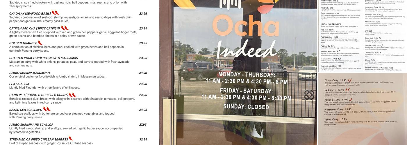 Ocha Indeed Menu