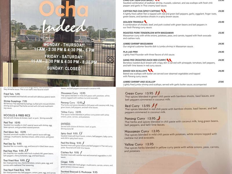 Ocha Indeed Menu