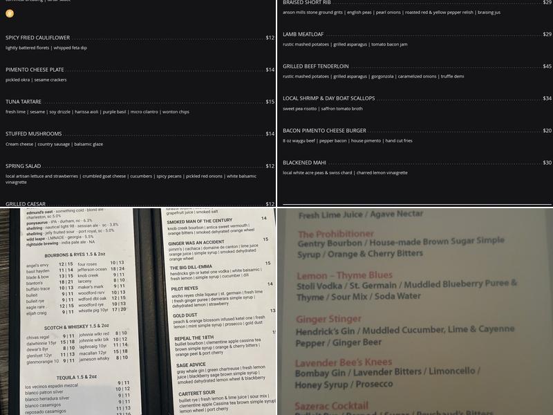 Breakwater Restaurant & Bar Menu