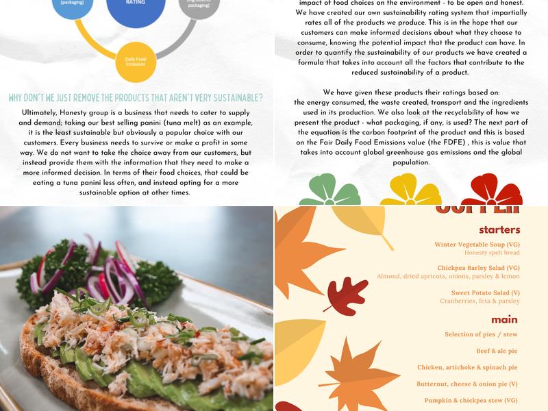 Honesty at Dummer Down Café and Grocery Menu