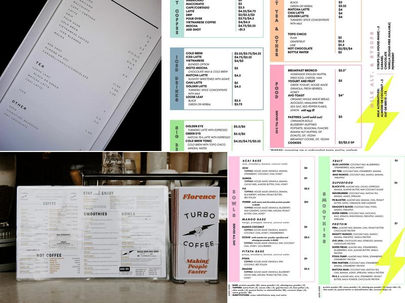 Turbo Coffee Menu