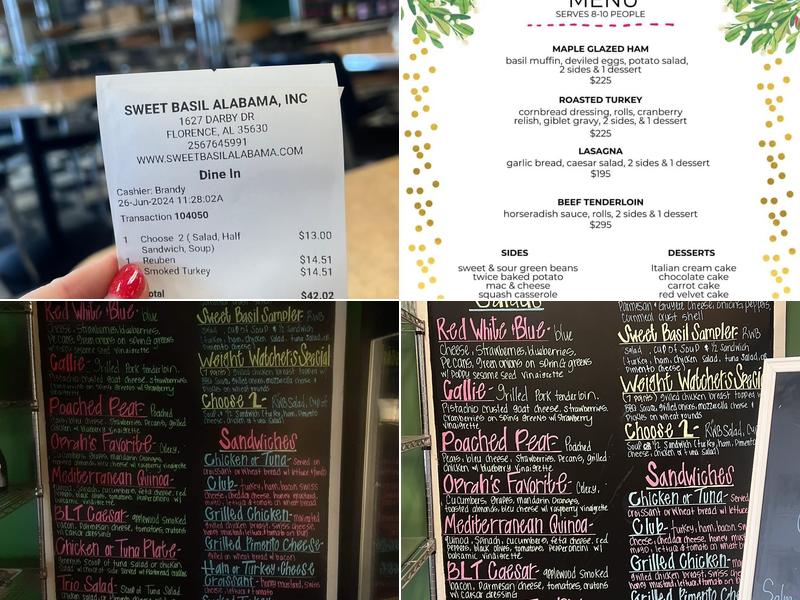 Sweet Basil Alabama Menu