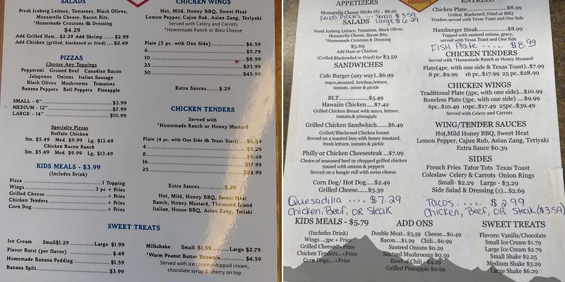 Colbert Heights Café Menu