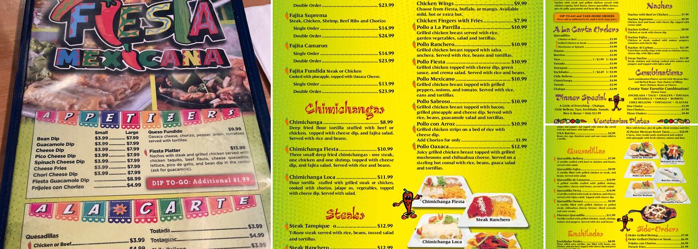 Fiesta Mexicana Menu