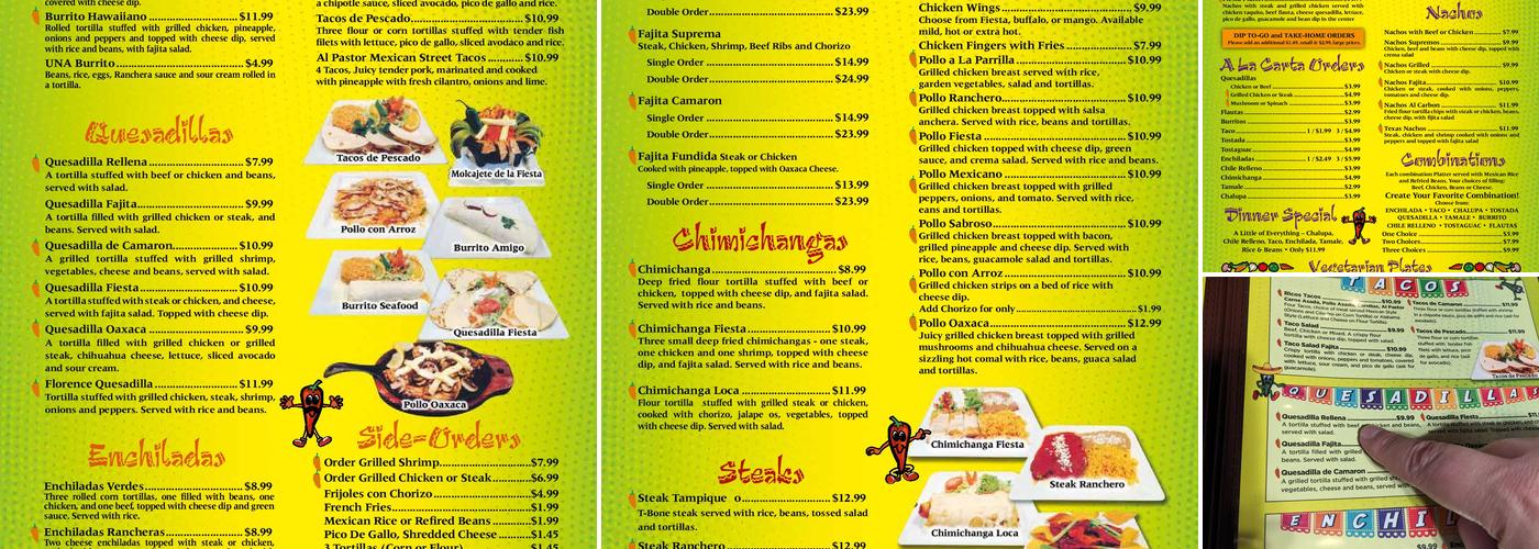 Fiesta Mexicana Menu