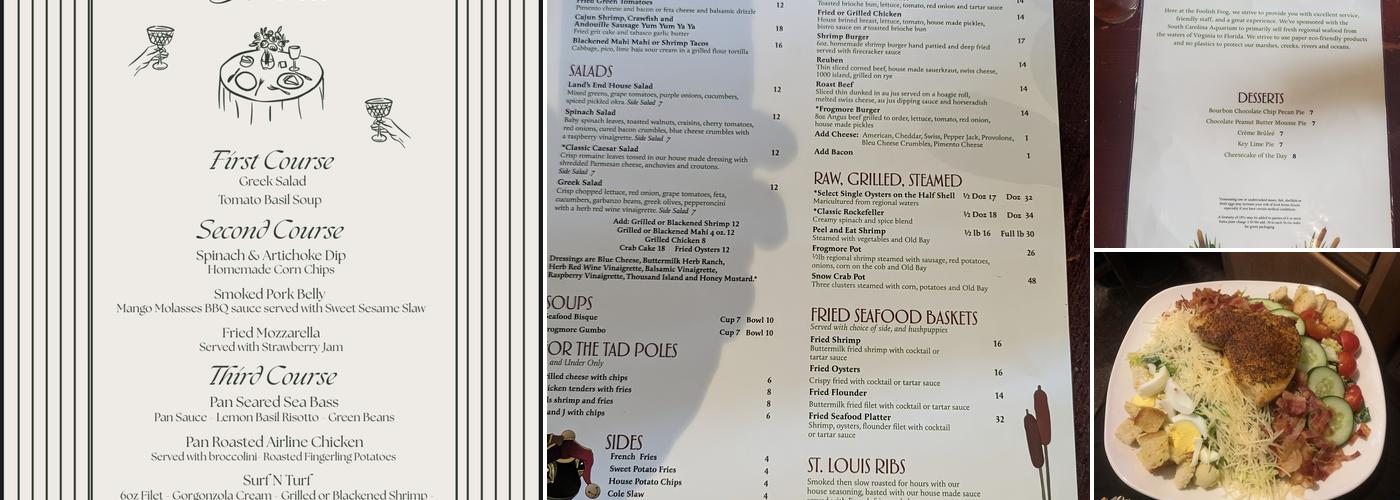 Foolish Frog Menu