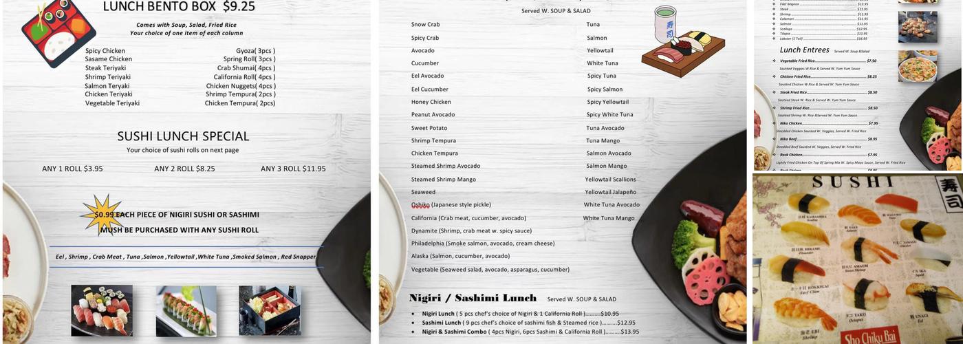 Umi Japanese Steakhouse Menu