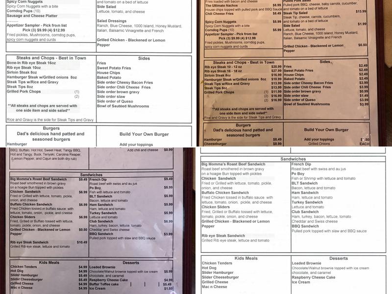 Stell's Sports Grille Menu