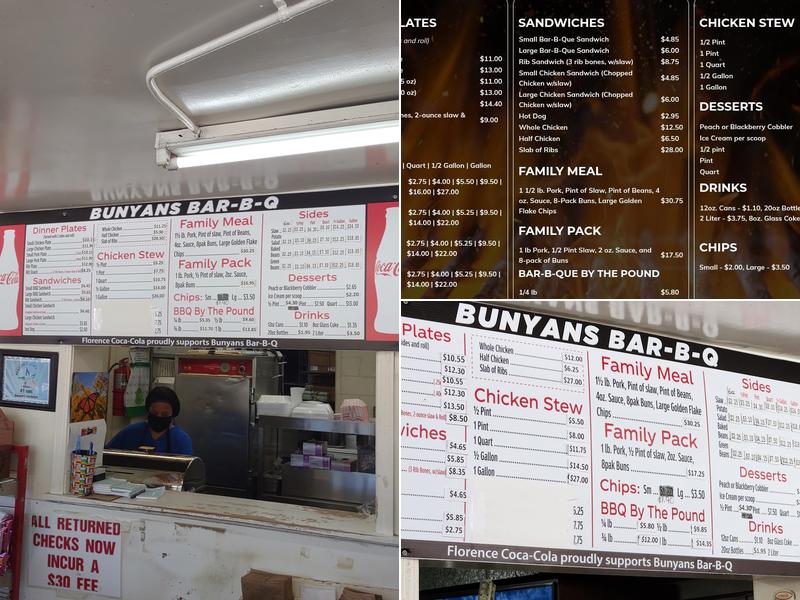 Bunyan's Bar-B-Que Menu