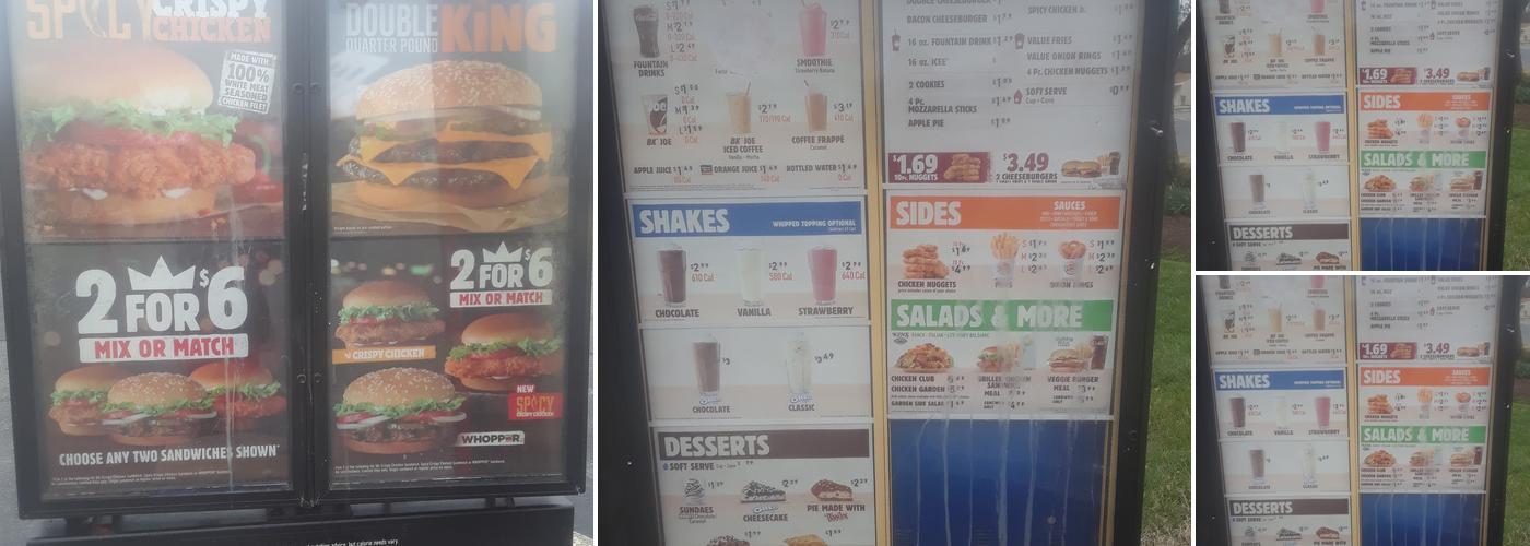 Burger King Menu