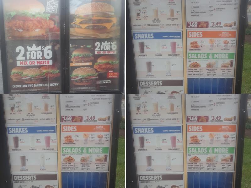 Burger King Menu