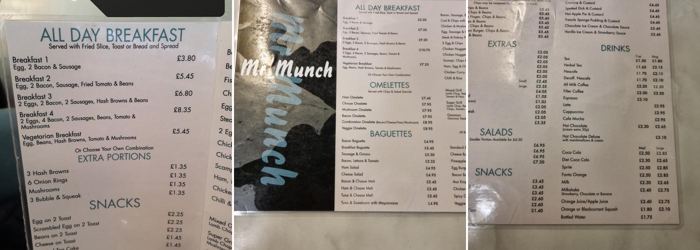 Mr Munch Menu