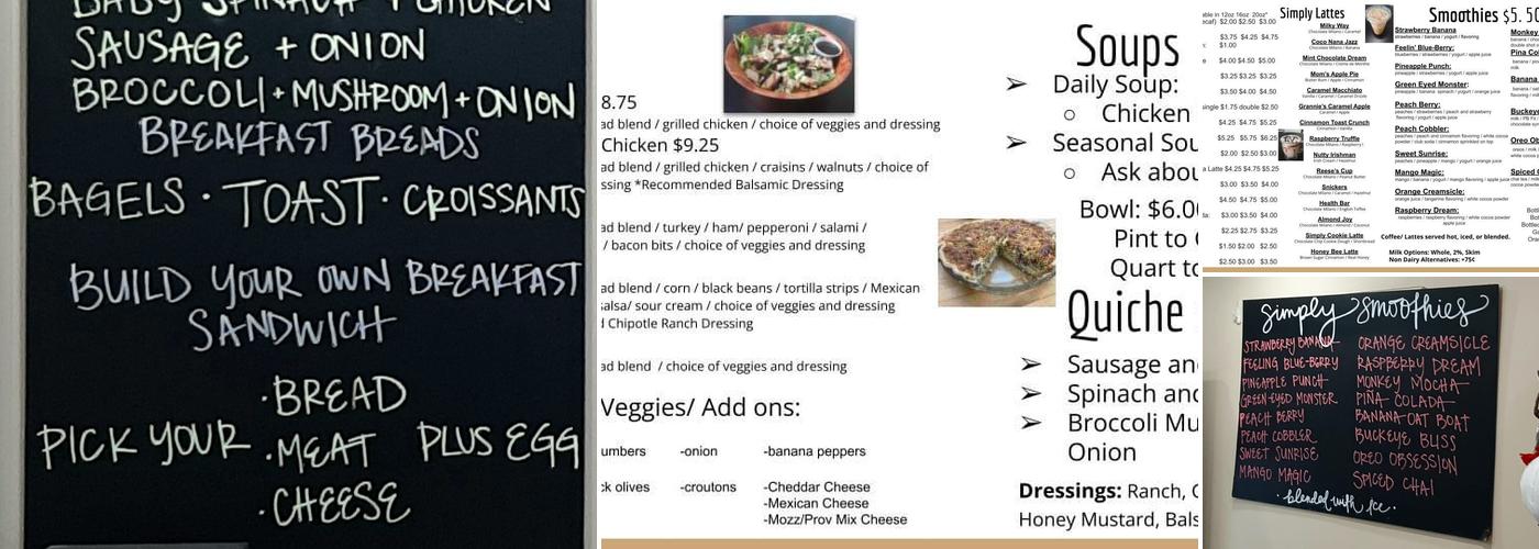 Simply Cinnamon Menu