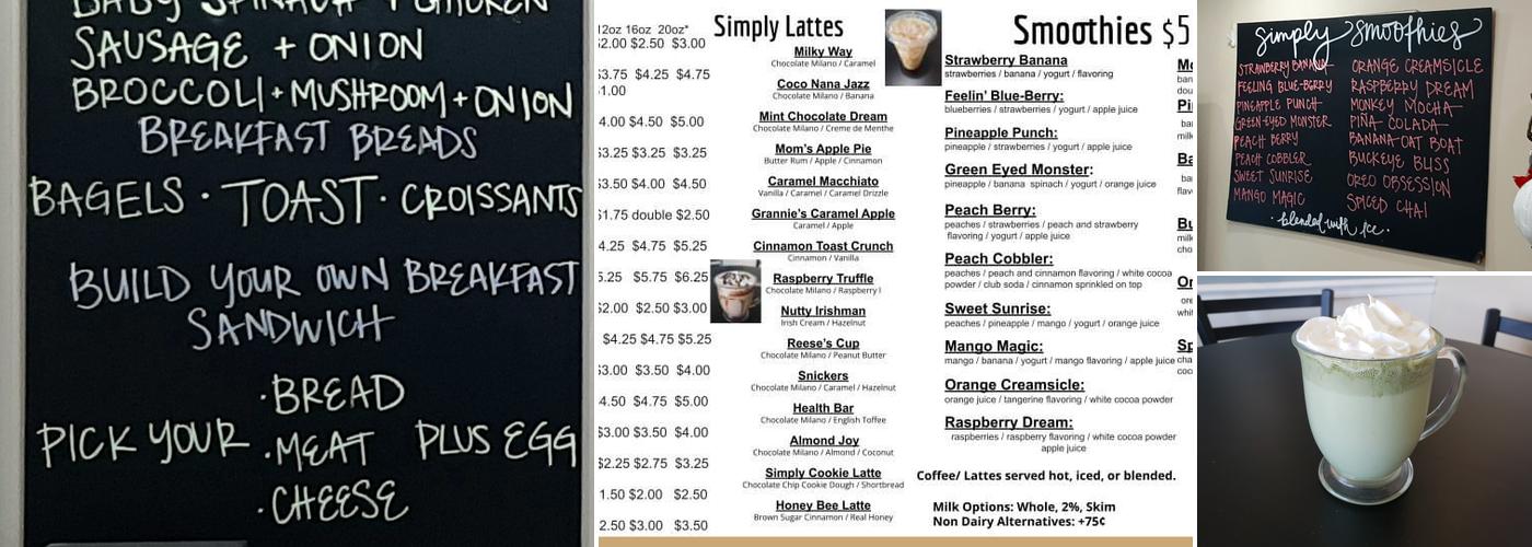 Simply Cinnamon Menu