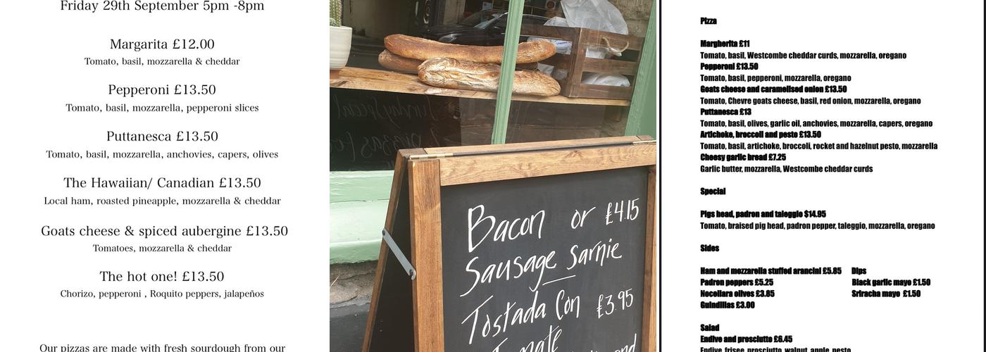 The Sourdough Revolution Menu