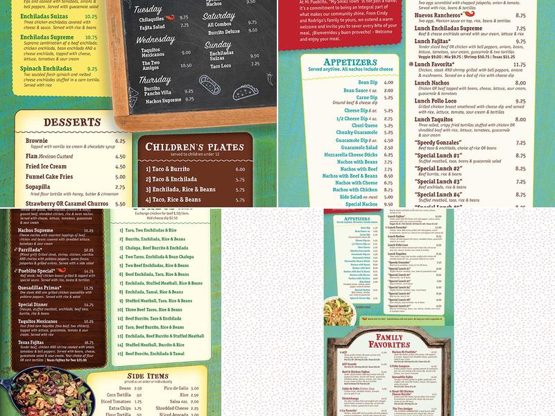Mi Pueblito Mexican Restaurant Rutherfordton Menu