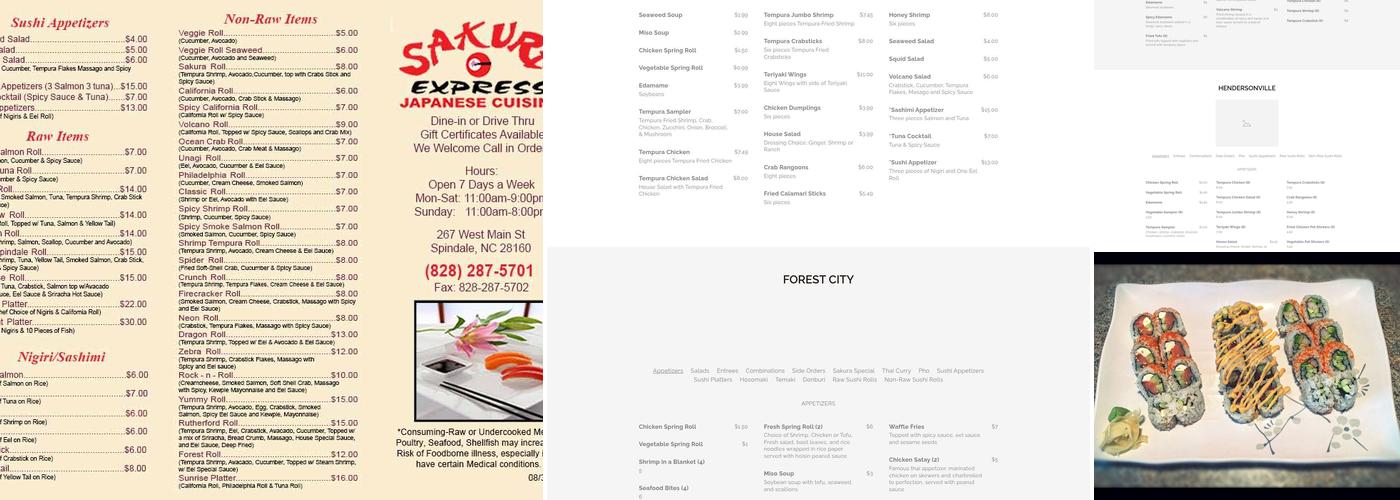 Sakura Express Menu