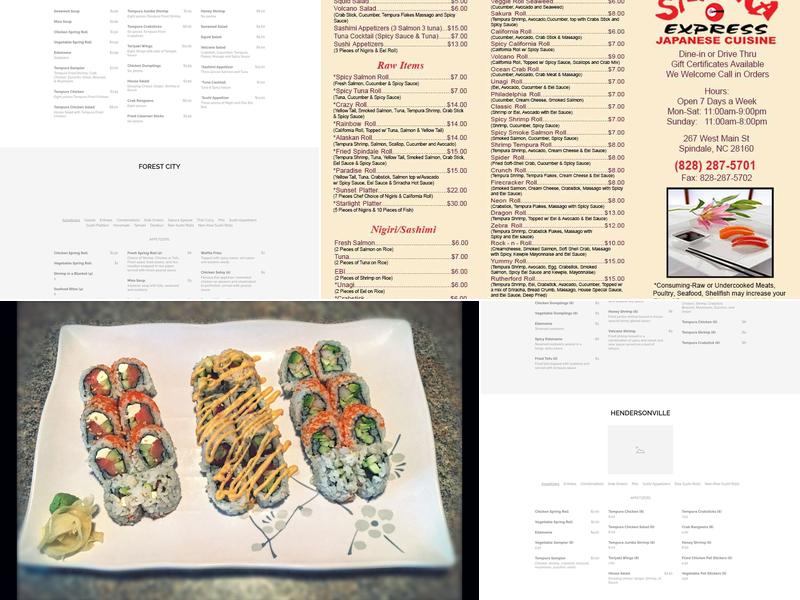 Sakura Express Menu