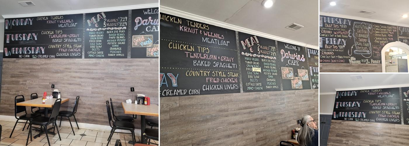 Darwin's Cafe Menu