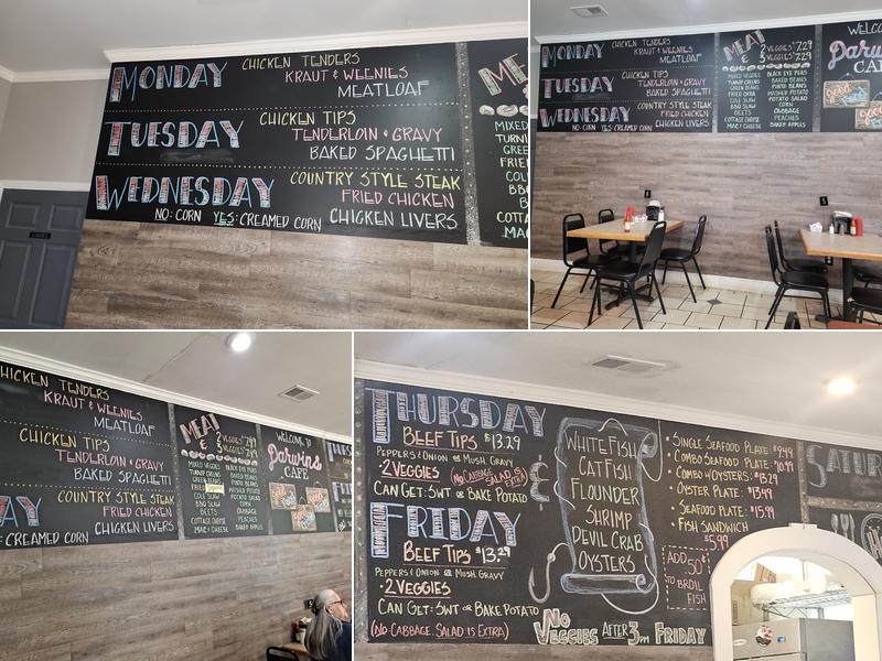 Darwin's Cafe Menu