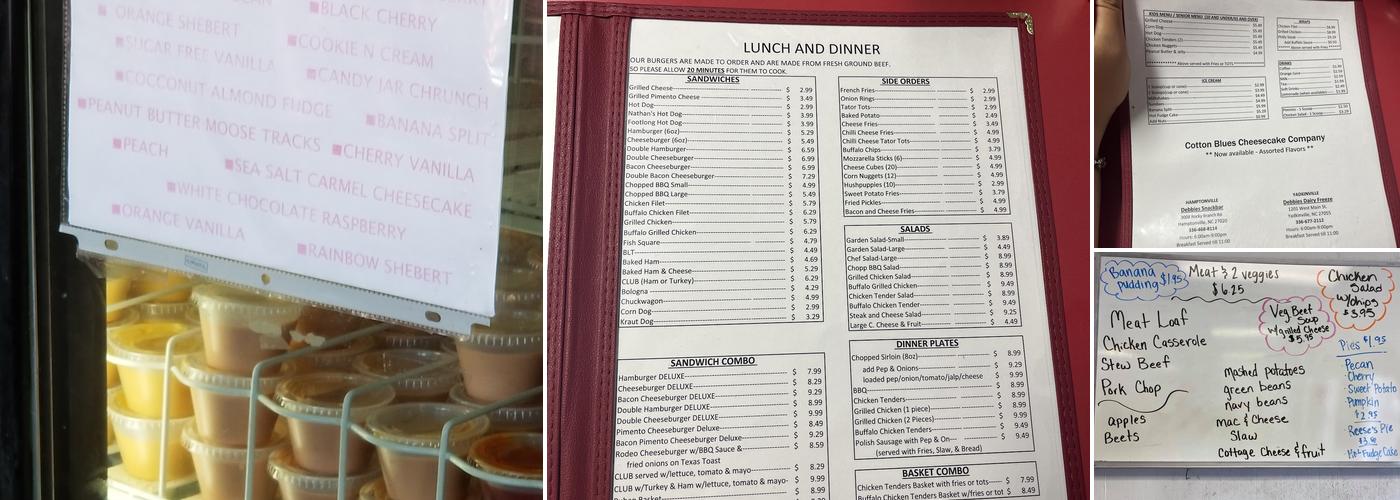 Debbies Snack Bar Menu