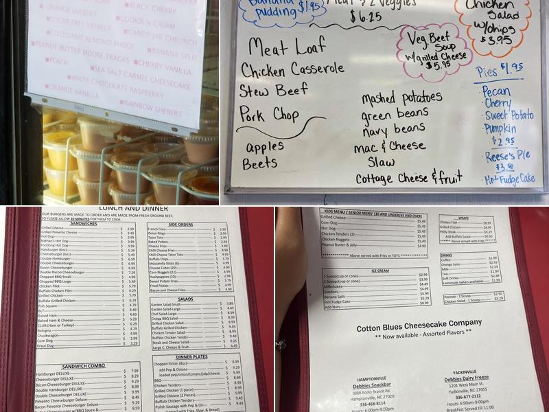 Debbies Snack Bar Menu